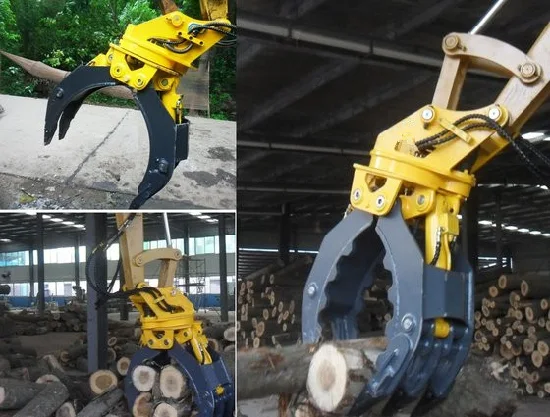 Grappin mécanique pour grappin à bois pour pelle hydraulique