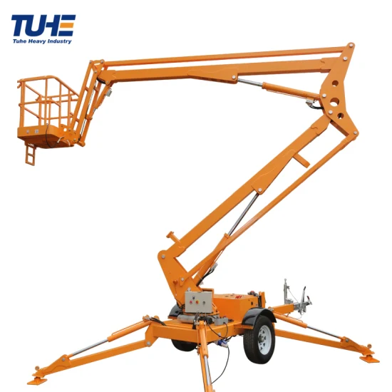 8m 10m 12m 14m 16m 18m 20m 22m Mewp Hydraulique Homme Godet Mobile Travail Aérien Remorquable Articulé Télescopique Cerise Picker Remorque Monté Araignée Boom Lift