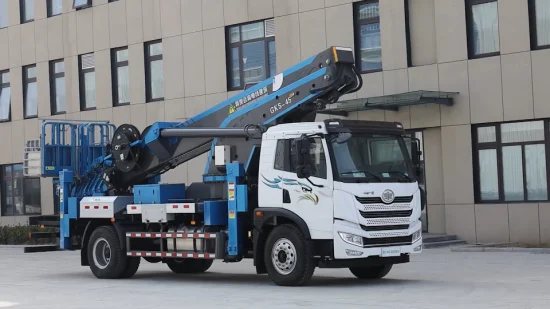 Chine Usine de véhicules de travail à plate-forme aérienne Jiuhe 45m Plate-forme de travail aérienne montée sur camion